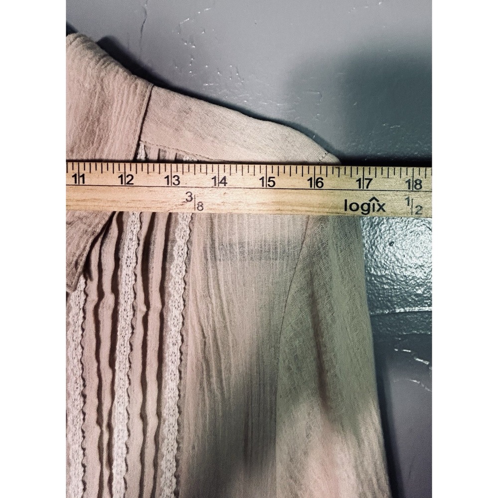 Sundance Enchanted Days pintuck tiered midi dress L 100% Cotton Cottage Core - Picture 12 of 14